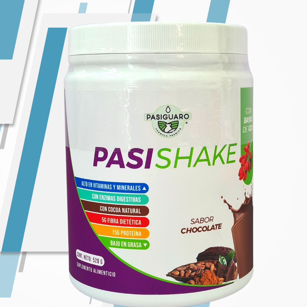 PASI-SHAKE SABOR CHOCOLATE 520g