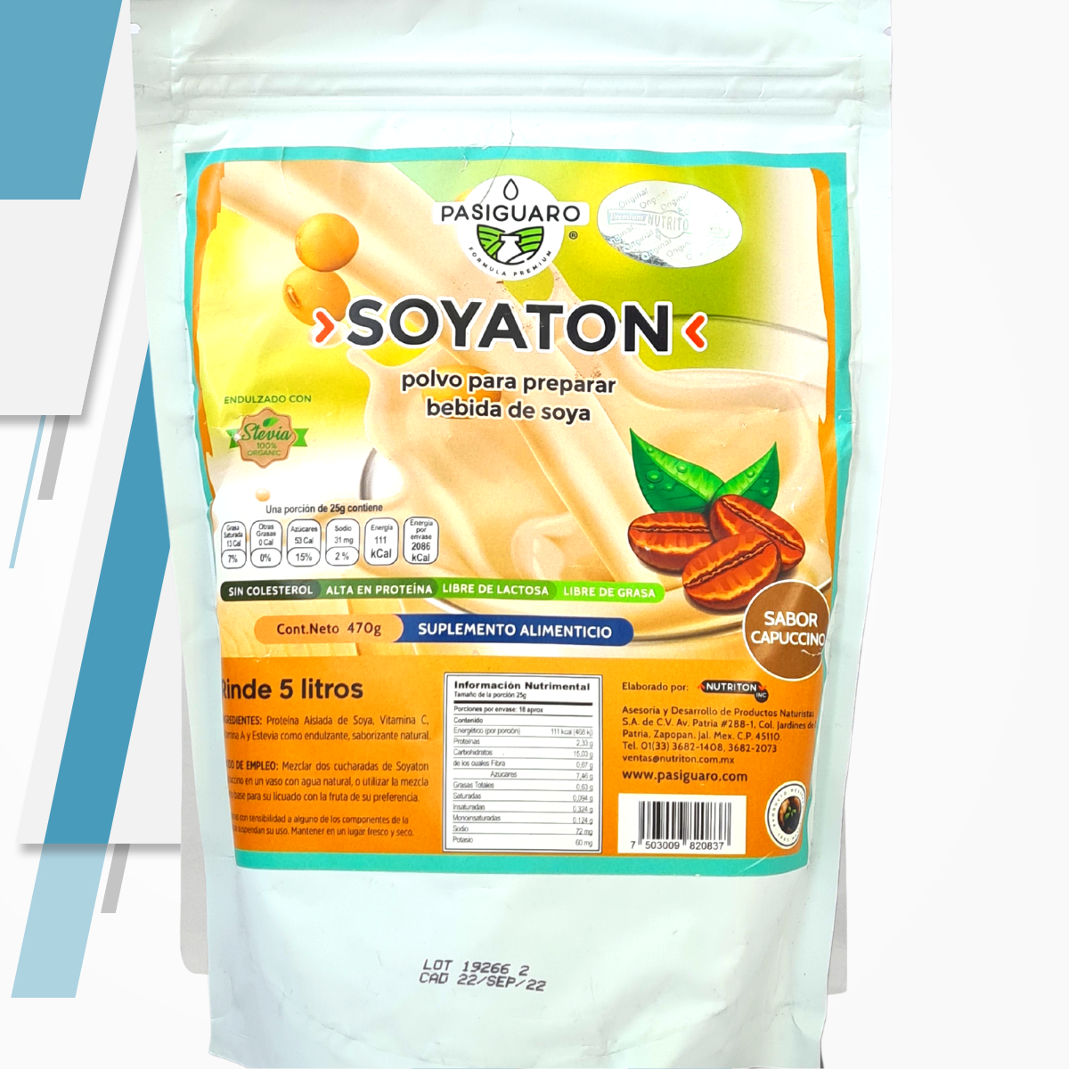 SOYATON SUSTITUTO DE LECHE SABOR CAPUCCINO 470g