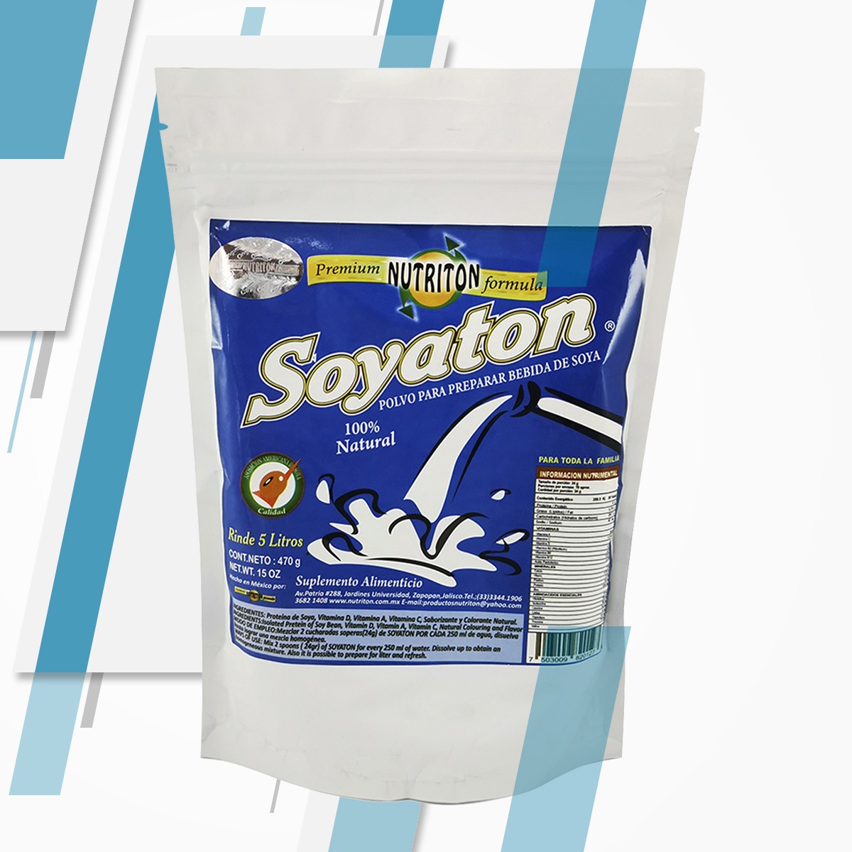 SOYATON SUSTITUTO DE LECHE (Sabor NATURAL) 470g