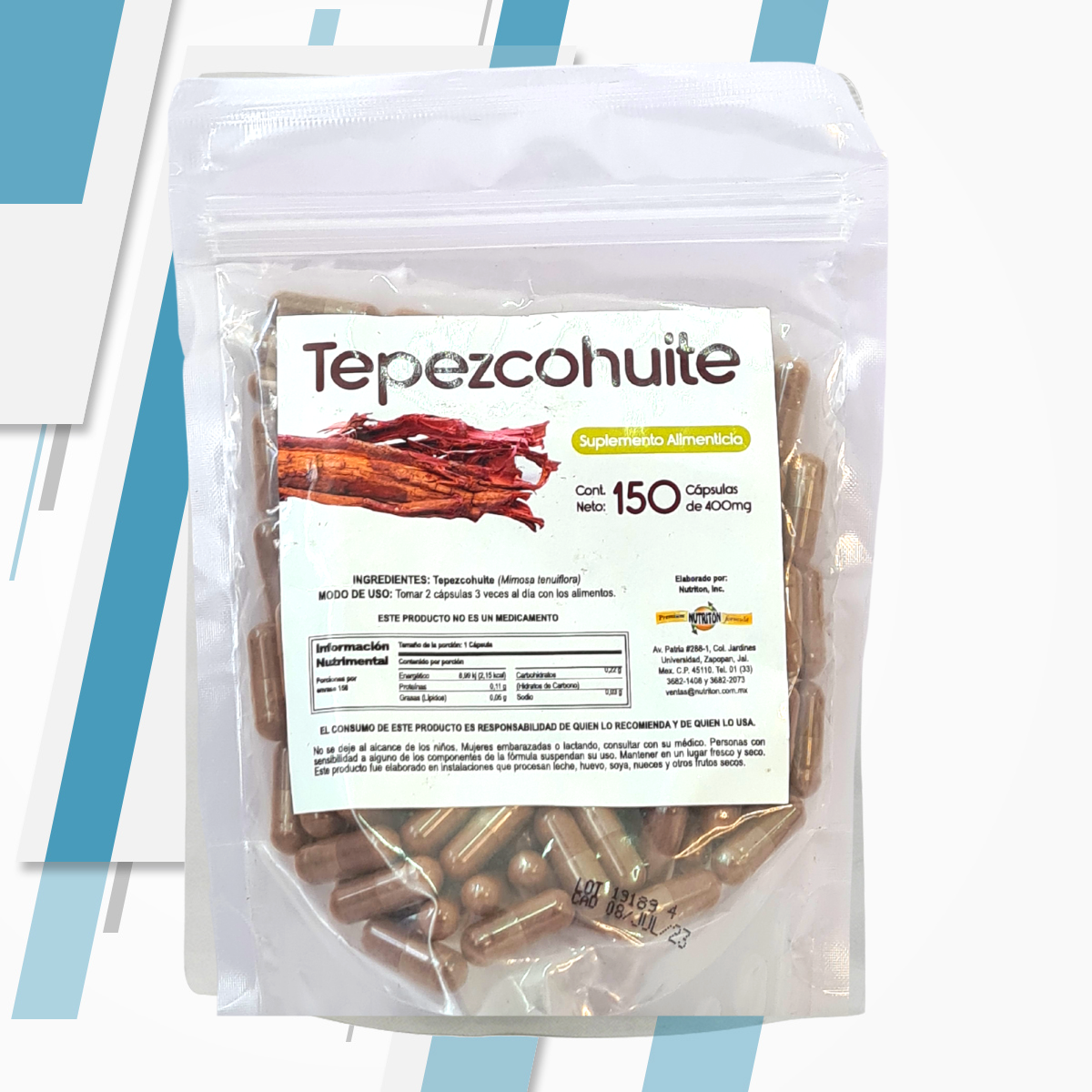 Tepezcohuite 150 caps. 400mg