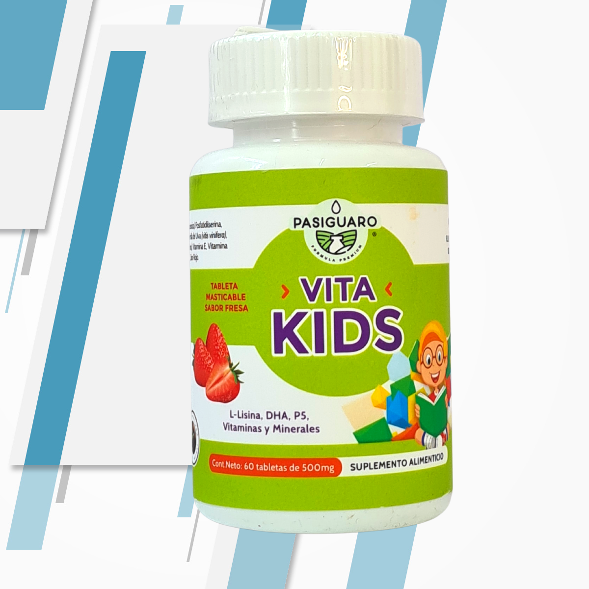 VITA KIDS FRESA 60 TAB 500MG