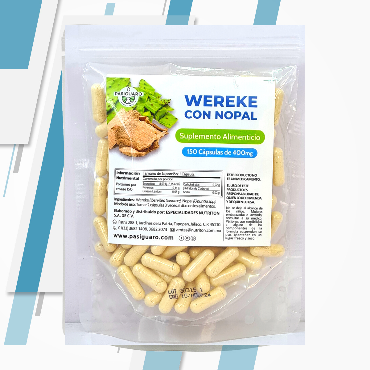 WEREKE CON NOPAL 150 CAPS 400MG