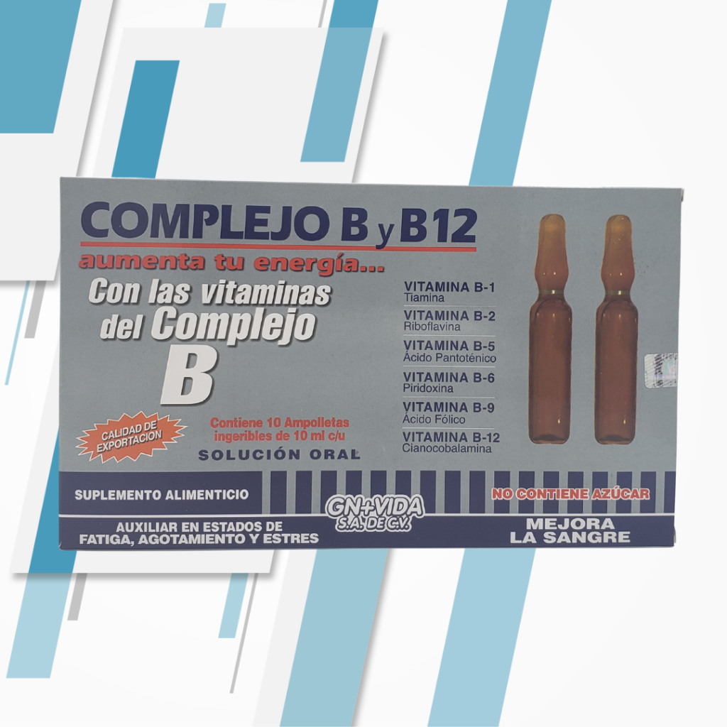 COMPLEJO B Y B12 10 AMPOLLETAS – Ginneo