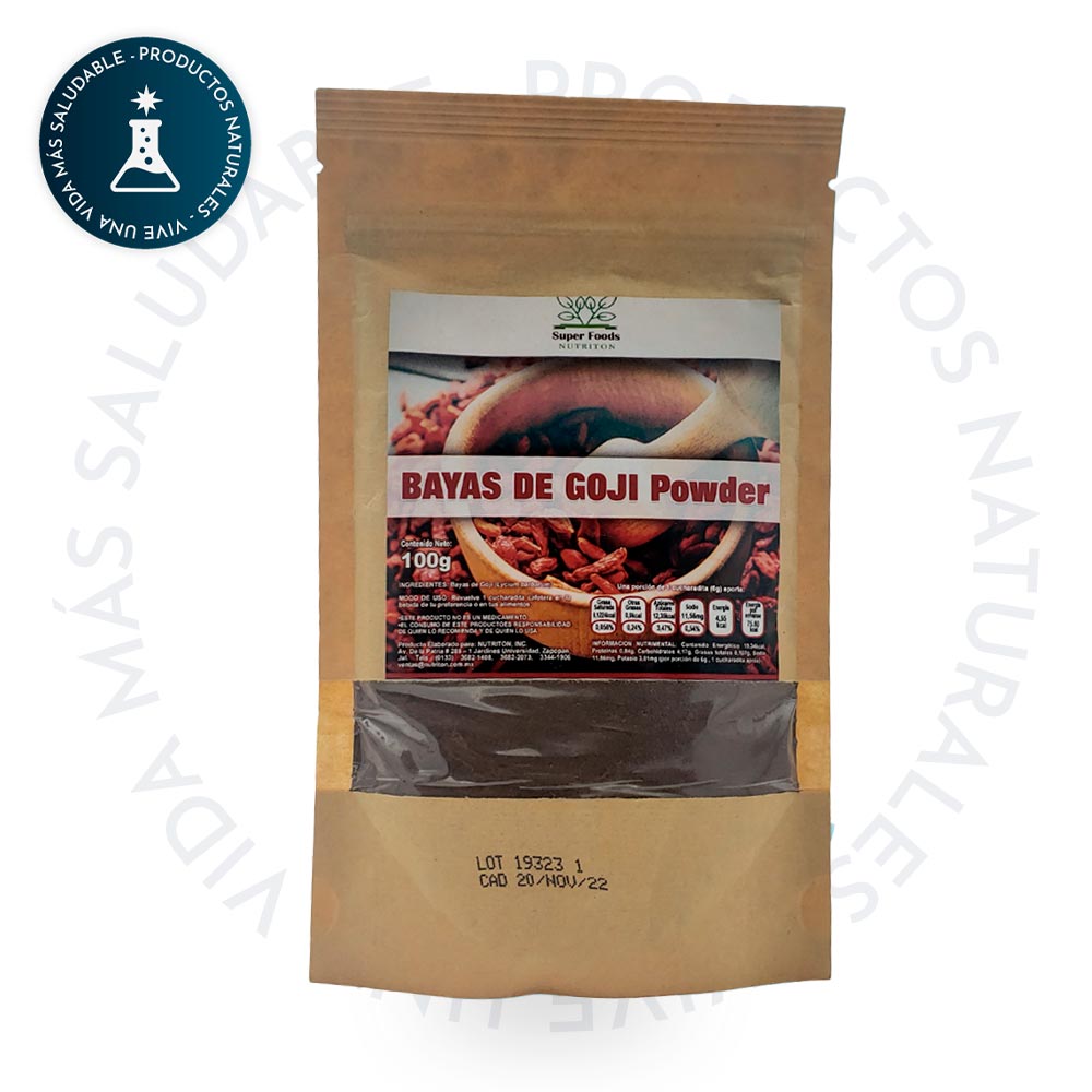 Bayas de Goji en polvo 100g Super foods Nutriton