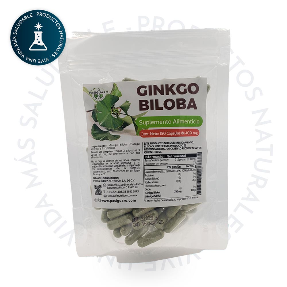 Ginkgo Biloba  150 caps DE 400 mg PASIGUARO