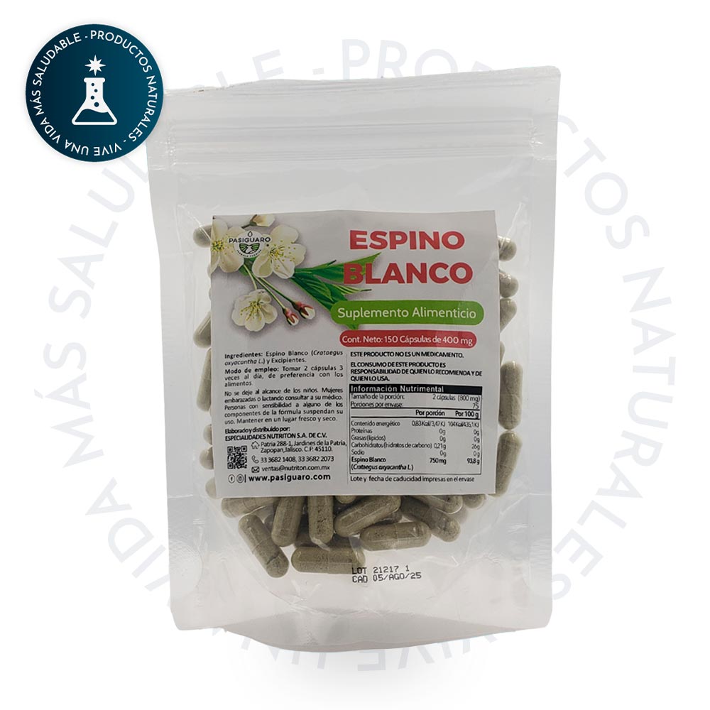 Espino Blanco  150 caps DE 400 mg PASIGUARO