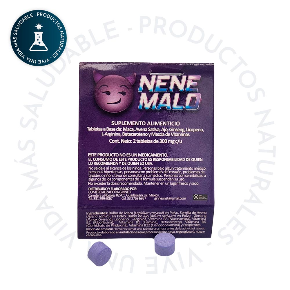 NENE MALO (ENERGIZANTE) 2 Tabletas de 300mg c/u